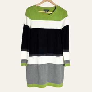 Jessica Howard Long Sleeve Colorblock Sweater Dress Size Small Petite